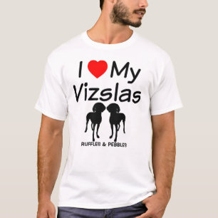 Ik hou van mijn twee Vizsla honden T-shirt