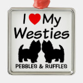 Ik hou van mijn twee Westie Dogs Ornament (Voorkant)