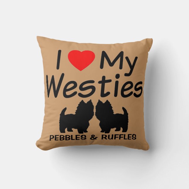 Ik hou van mijn twee Westie honden kussen (Voorkant)