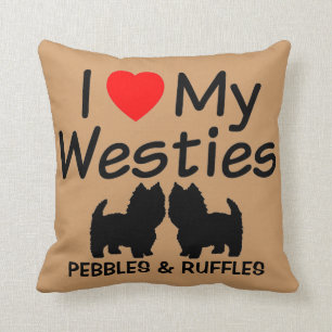 Ik hou van mijn twee Westie honden kussen