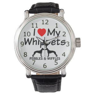 Ik hou van mijn twee Whippet Dogs Horloge