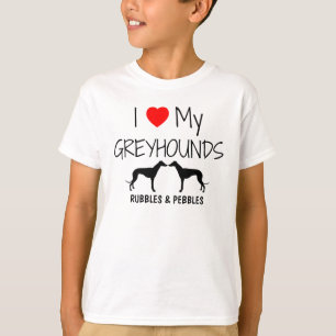 Ik hou van mijn twee windhonden t-shirt