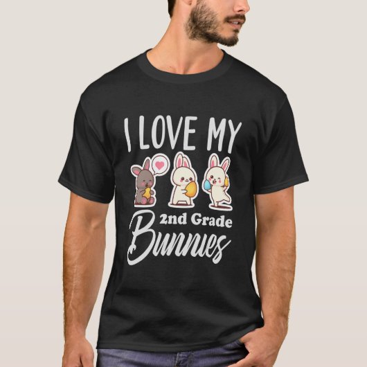 Ik hou van mijn tweede klas Bunnies, tweede klas T-shirt (Voorkant)