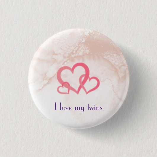 Ik hou van mijn tweeling ronde button 3,2 cm (Voorkant)