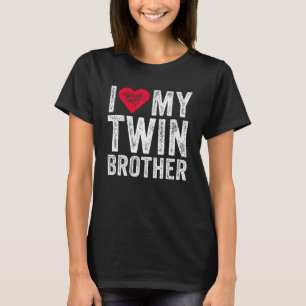 Ik hou van mijn tweelingbroer Red Heart. T-shirt