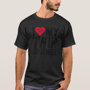 Ik hou van mijn tweelingbroer Red Heart. T-shirt