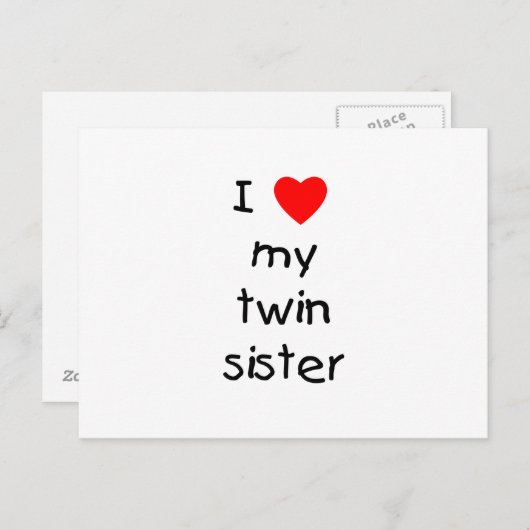 Ik hou van mijn tweelingzuster briefkaart (Voorkant / Achterkant)