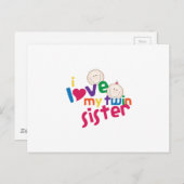 Ik hou van mijn tweelingzuster briefkaart (Voorkant / Achterkant)