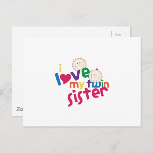 Ik hou van mijn tweelingzuster briefkaart (Voorkant / Achterkant)
