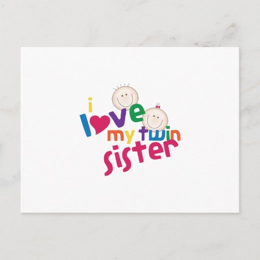 Ik hou van mijn tweelingzuster briefkaart (Voorkant)