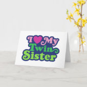 Ik hou van mijn tweelingzuster kaart (Gele Bloem)