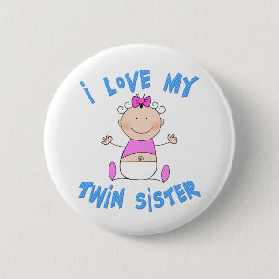 Ik hou van mijn tweelingzuster ronde button 5,7 cm