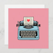 Ik hou van mijn typemachine feestdagenkaart (Voorkant / Achterkant)