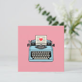 Ik hou van mijn typemachine feestdagenkaart (Staand voorkant)