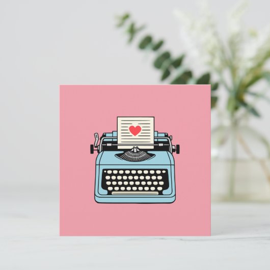 Ik hou van mijn typemachine feestdagenkaart (Staand voorkant)