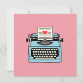 Ik hou van mijn typemachine feestdagenkaart (Voorkant)