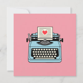 Ik hou van mijn typemachine feestdagenkaart