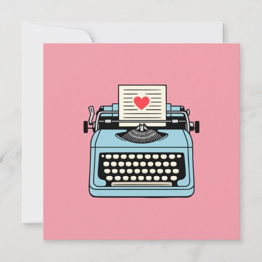 Ik hou van mijn typemachine feestdagenkaart (Voorkant)