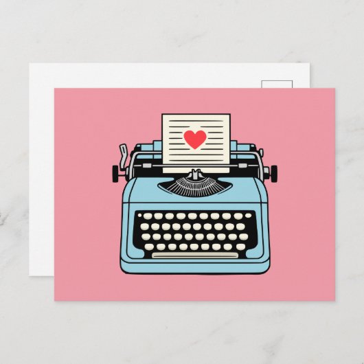 Ik hou van mijn typemachine feestdagenkaart (Voorkant / Achterkant)