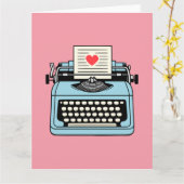 Ik hou van mijn typemachine kaart (Gele Bloem)