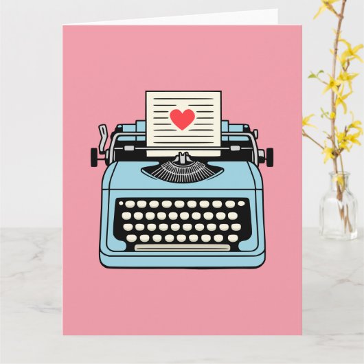 Ik hou van mijn typemachine kaart (Gele Bloem)