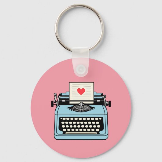 Ik hou van mijn typemachine sleutelhanger (Voorkant)