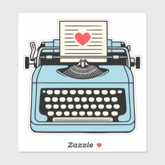 Ik hou van mijn typemachine sticker (Vel)
