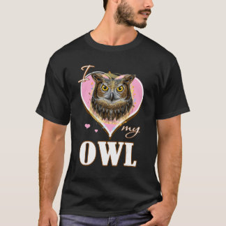 Ik hou van mijn uil fan cadeau t-shirt