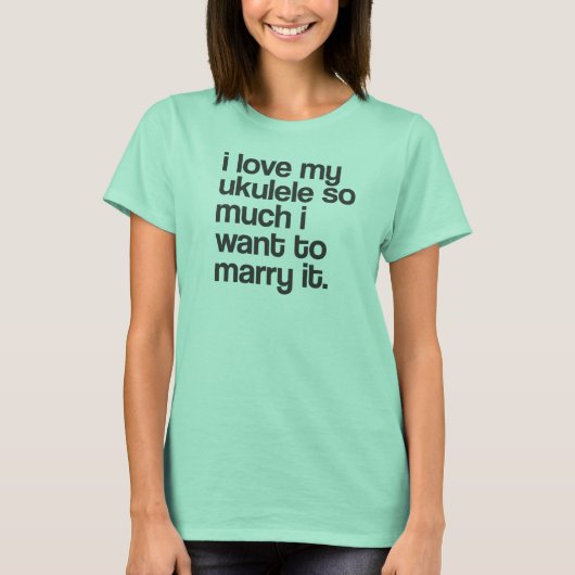 "Ik hou van mijn ukulele..." design T-shirt (Voorkant)