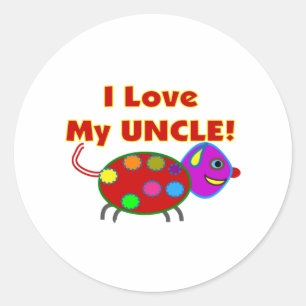 "Ik hou van mijn UNCLE" Kinder T-Shirts/giften Ronde Sticker