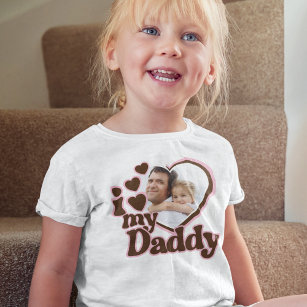 Ik hou van mijn vader Dochter Pink Brown Foto Kinder Shirts