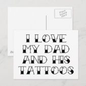 Ik hou van mijn vader en zijn Tattoos Briefkaart (Voorkant / Achterkant)