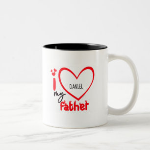 Ik hou van mijn vader Foto Gift Classic Mok, 11 oz Tweekleurige Koffiemok