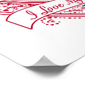 Ik hou van mijn vader! Foto Red Hearts Poster (Hoek)