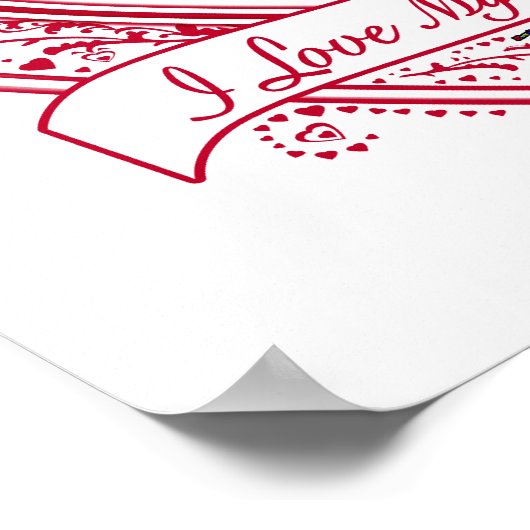 Ik hou van mijn vader! Foto Red Hearts Poster (Hoek)