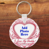 Ik hou van mijn vader! Foto Red Hearts Sleutelhanger (Voorkant)