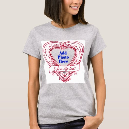 Ik hou van mijn vader! Foto Red Hearts T-shirt (Voorkant)