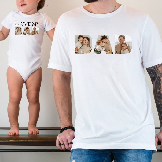 Ik hou van mijn vader fotocollage romper