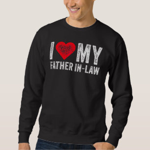 Ik hou van mijn vader in Law Red Heart Vaderdag Trui