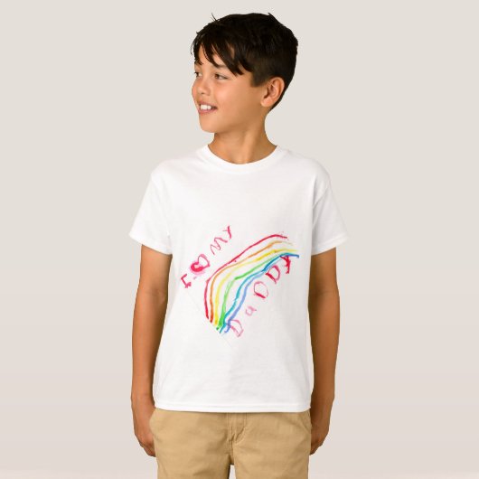 "Ik hou van mijn vader" Regenboog T-shirt (Voorkant volledig)
