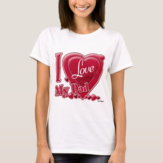 Ik hou van mijn vader rood - hart t-shirt (Voorkant)