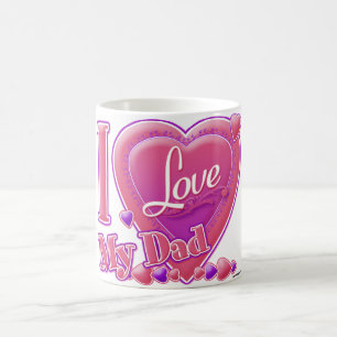 Ik hou van mijn vader roze/paars - hart koffiemok
