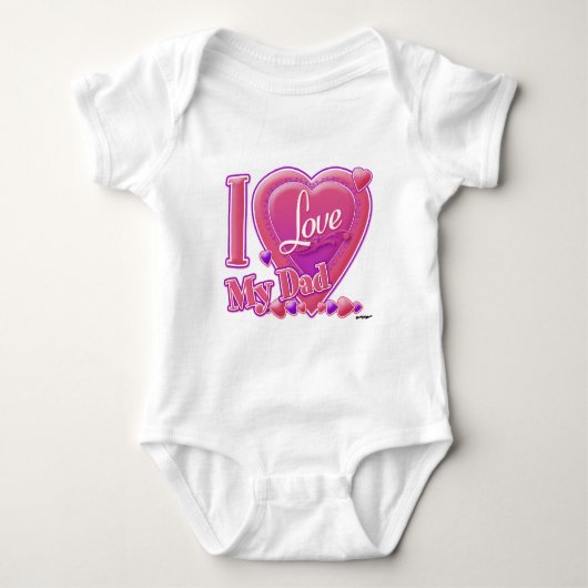 Ik hou van mijn vader roze/paars - hart romper (Voorkant)