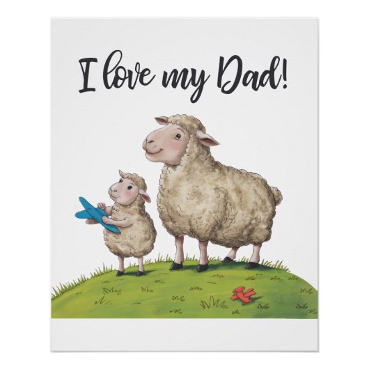 Ik hou van mijn vader schapen perfect poster (Voorkant)