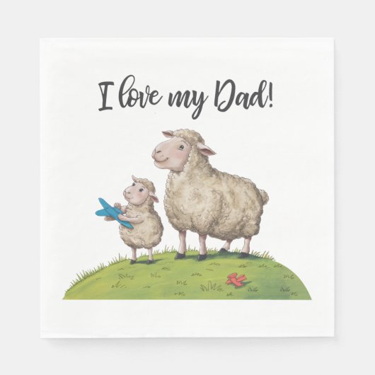 Ik hou van mijn vader schapen servet (Voorkant)
