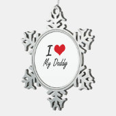 Ik hou van mijn vader tin sneeuwvlok ornament (Rechts)