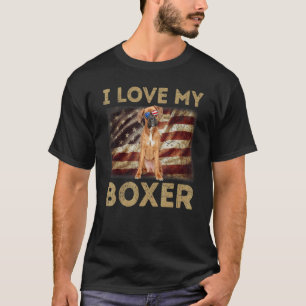 Ik hou van mijn vader van Boxer mama Amerikaanse v T-shirt