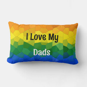 Ik hou van mijn vaders LGBTQ Rainbow Sierkussen Kussen