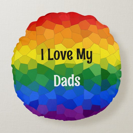 Ik hou van mijn vaders LGBTQ Rainbow Sierkussen Rond Kussen (Voorkant)