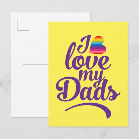 Ik hou van mijn vaders - LGBTQ Vaderdag Pride Briefkaart (Voorkant / Achterkant)